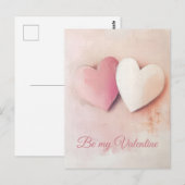 Carte Postale Coeurs douces de couleur Valentine's Greeting (Devant / Derrière)