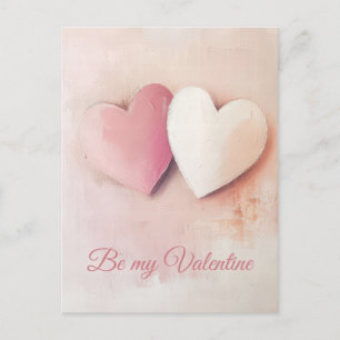 Carte Postale Coeurs douces de couleur Valentine's Greeting