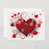 Carte postale Coeurs élégants (Devant / Derrière)