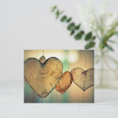 Carte postale Coeurs en bois (Debout devant)