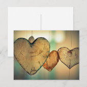 Carte postale Coeurs en bois (Devant / Derrière)