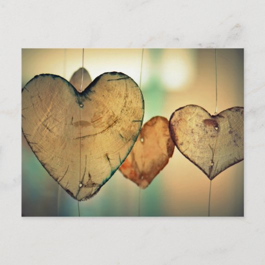 Carte postale Coeurs en bois (Devant)