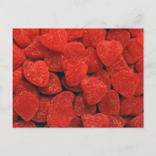 Carte Postale Cœurs en bonbons rouges
