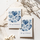 Carte Postale Coeurs en Delft Blue, Valentine