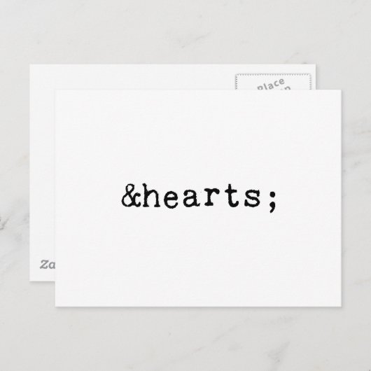 Carte Postale Coeurs en HTML (Devant / Derrière)