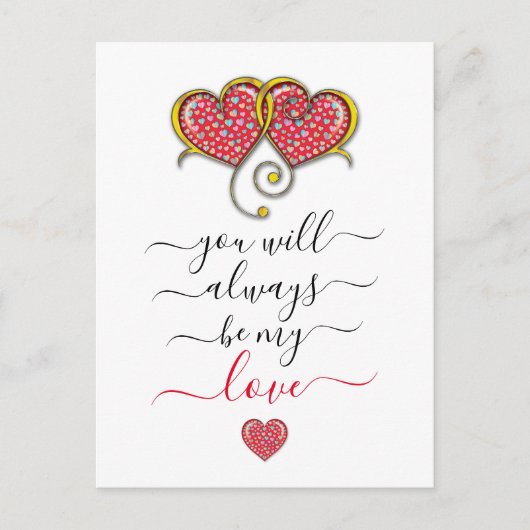 Carte Postale Cœurs entrelacés personnalisés Élégant Saint-Valen (Devant)