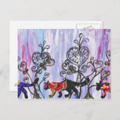 Carte postale Coeurs et Chats (Devant / Derrière)