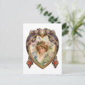 Carte Postale Coeurs Et Fleurs Chérie (Debout devant)