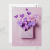 Carte Postale Coeurs et fleurs coupés en papier Salutation de Va (Devant / Derrière)