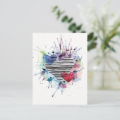 Carte Postale Coeurs Et Lavages Dans L'Aquarelle (Debout devant)