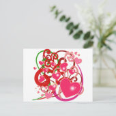 Carte Postale Coeurs et manuscrits brillants pour les amoureux (Debout devant)