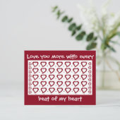 Carte Postale Coeurs et petits points Rouge et blanc Vous aimer (Debout devant)