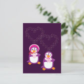Carte postale Coeurs et pingouins (Debout devant)