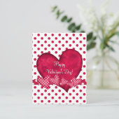 Carte postale Coeurs et points rouges (Debout devant)