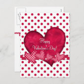 Carte postale Coeurs et points rouges (Devant / Derrière)