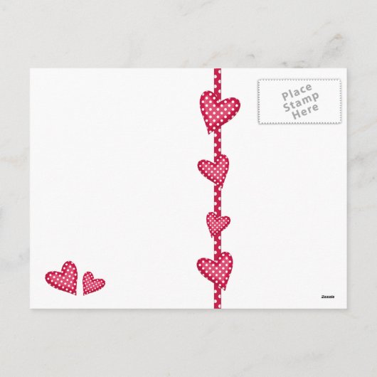 Carte postale Coeurs et points rouges (Dos)