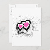 Carte Postale Coeurs Explosifs Emo Alternative Grunge Rock Punk (Devant / Derrière)
