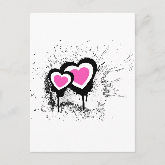 Carte Postale Coeurs Explosifs Emo Alternative Grunge Rock Punk (Devant)