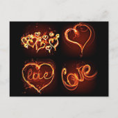 Carte postale Coeurs flamboyants d'amour (Devant)