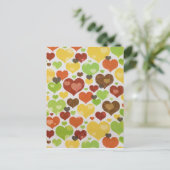 Carte Postale Cœurs Floraux Amour Motif Rose (Debout devant)