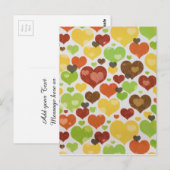 Carte Postale Cœurs Floraux Amour Motif Rose (Devant / Derrière)