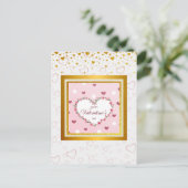 Carte Postale Cœurs floraux de rose rose Cadeaux de la Saint-Val (Debout devant)