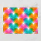 Carte Postale Coeurs géométriques en couleurs psychédéliques (1) (Dos)