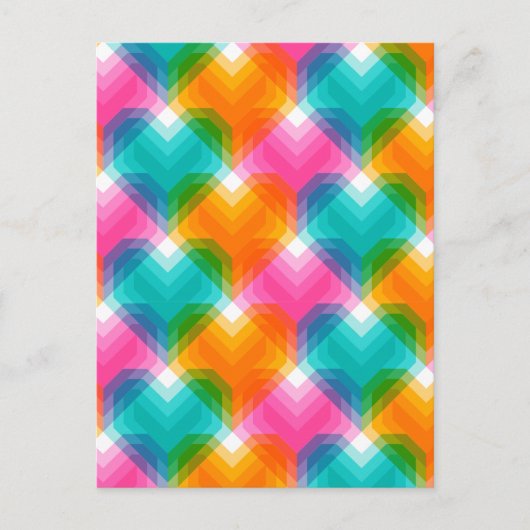 Carte Postale Coeurs géométriques en couleurs psychédéliques (1) (Devant)