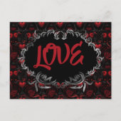 Carte Postale Cœurs gothiques AMOUR Saint Valentin (Devant)