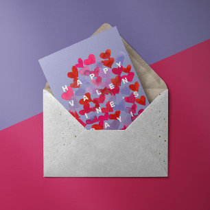 Carte Postale Coeurs Heureuses Saintes-Valentin