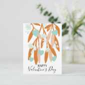 Carte Postale Coeurs Heureuses Saintes-Valentin Branches Fleurs  (Debout devant)