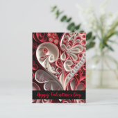 Carte Postale Coeurs Heureuses Saintes-Valentin rouges et roses (Debout devant)