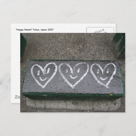 Carte Postale Coeurs heureux (Devant / Derrière)