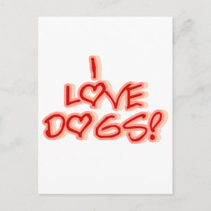 Carte Postale Coeurs I Love Chiens Tshirts et cadeaux