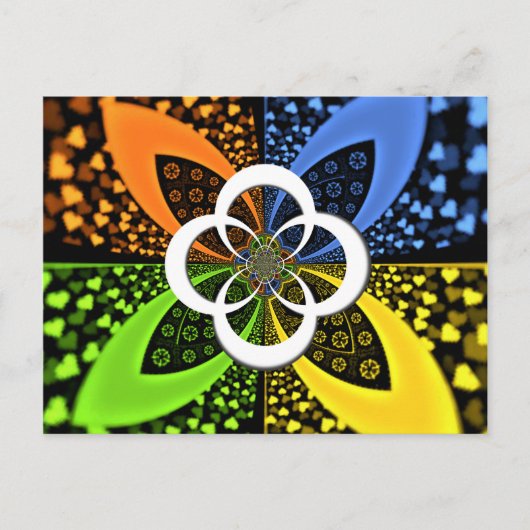 Carte Postale Coeurs Iridescente Polka sans soudure Point Art Ab (Devant)