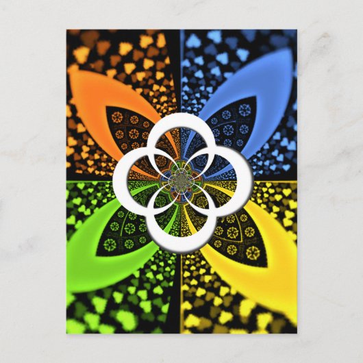 Carte Postale Coeurs Iridescente Polka sans soudure Point Art Ab (Devant)