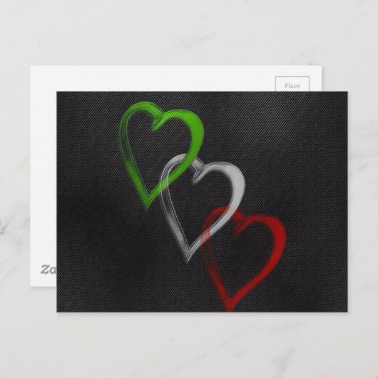 Carte Postale Coeurs italiens (Devant / Derrière)