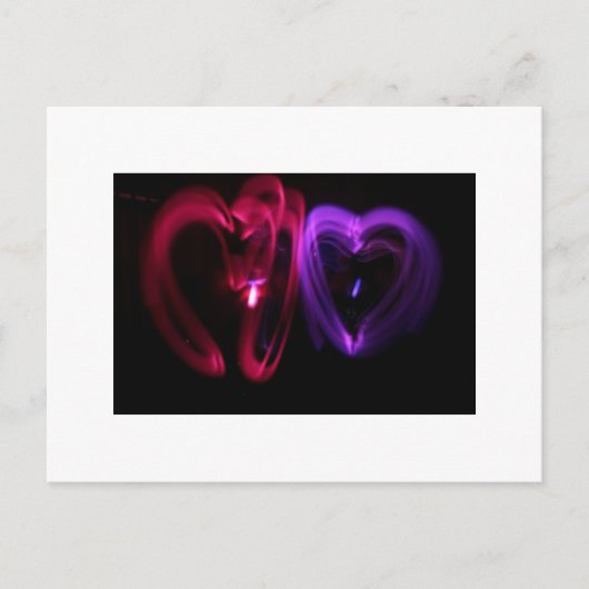 Carte postale Coeurs laser (Devant)