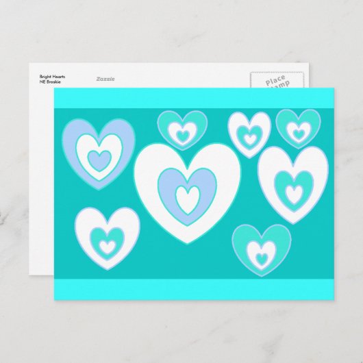 Carte Postale Cœurs lumineux (Devant / Derrière)