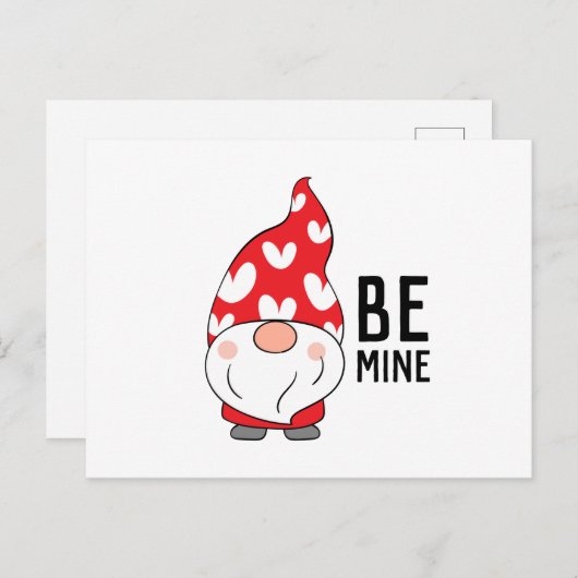 Carte Postale Coeurs mignons Gnome Valentine (Devant / Derrière)