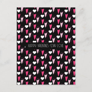 Carte Postale Cœurs modernes motif mixte Saint-Valentin