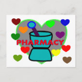 Carte Postale Coeurs multicolores "PHARMACIE" (Devant)