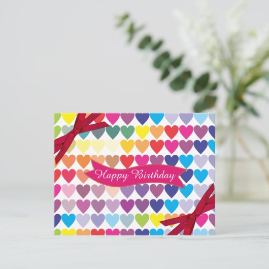 Carte Postale Coeurs multiples (Debout devant)