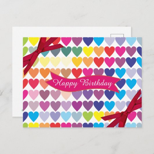 Carte Postale Coeurs multiples (Devant / Derrière)