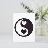 Carte Postale Coeurs noirs et blancs de Ying et de Yang (Debout devant)