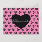 Carte Postale Coeurs noirs roses (Devant)