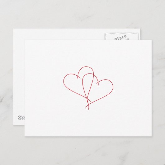 Carte Postale Coeurs ouverts (Devant / Derrière)