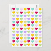 Carte Postale Coeurs pastel coloré motif (Devant / Derrière)