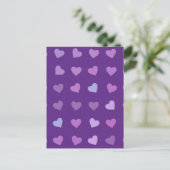 CARTE POSTALE COEURS PASTEL PURPLE (Debout devant)