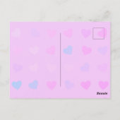 CARTE POSTALE COEURS PASTEL PURPLE (Dos)